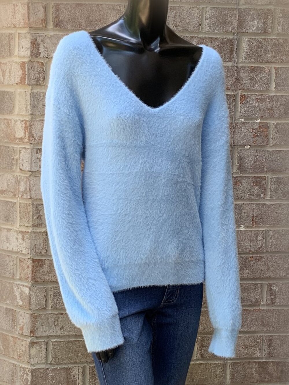 Philosophy Republic Clothing Eye Lash Fuzzy Scoop Neckline Sweater Sz S  NWT